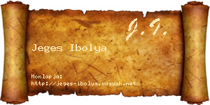 Jeges Ibolya névjegykártya