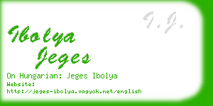 ibolya jeges business card